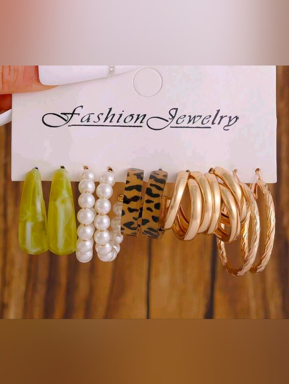 Fashion Jewelry Multi-Style Earrings in Gold, Pearl, Green and Leopard